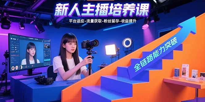 (15701期)新人主播培养课:平台适应-流量获取-粉丝留存-收益提升 全链路能力突破-韬哥副业项目资源网