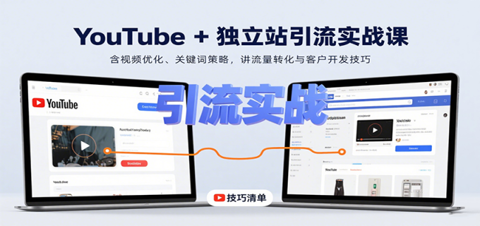 YouTube+独立站引流实战课:含视频优化、关键词策略,讲流量转化与客户开发技巧-韬哥副业项目资源网