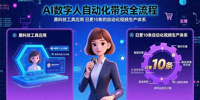 (15699期)AI数字人自动化带货全流程:黑科技工具应用 日更10条的自动化视频生产体系-韬哥副业项目资源网