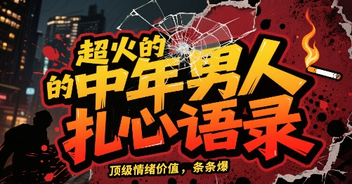 超火的中年男人扎心语录，顶级情绪价值，条条爆，AI操作简单-韬哥副业项目资源网