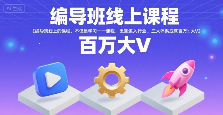 编导班线上课程，不仅是学习一门课程，更是进入一个行业，三大体系成就百万大V-韬哥副业项目资源网
