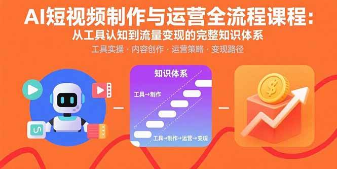 (15863期)AI短视频制作与运营全流程课程:从工具认知到流量变现的完整知识体系-韬哥副业项目资源网