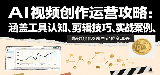 AI视频创作运营攻略:涵盖工具认知、剪辑技巧、实战案例、高效创作及账号定位变现等-韬哥副业项目资源网