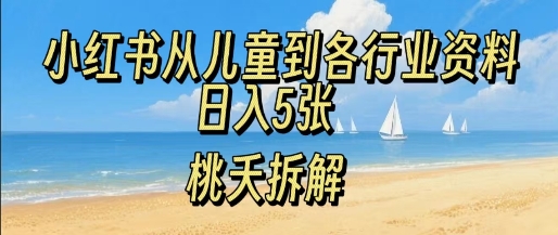 小红书从儿童到各行业学习资料,日入5张