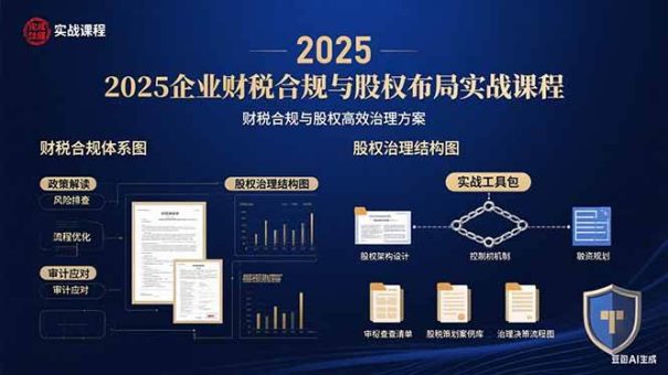 （15802期）2025企业财税合规与股权布局的实战课程：财税合规与股权高效治理方案-韬哥副业项目资源网