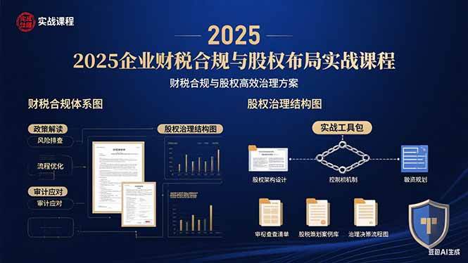（15802期）2025企业财税合规与股权布局的实战课程：财税合规与股权高效治理方案-韬哥副业项目资源网