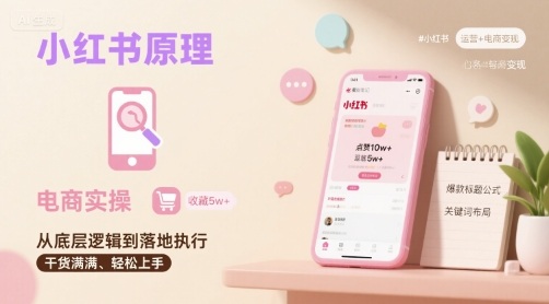 小红书原理以及详细实操流程，小红书电商教程-韬哥副业项目资源网