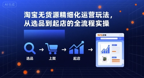淘宝无货源精细化运营玩法，从选品到起店的全流程实操-韬哥副业项目资源网