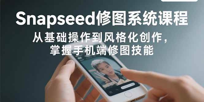 （15732期）Snapseed修图系统课程：从基础操作到风格化创作，掌握手机端修图技能-韬哥副业项目资源网