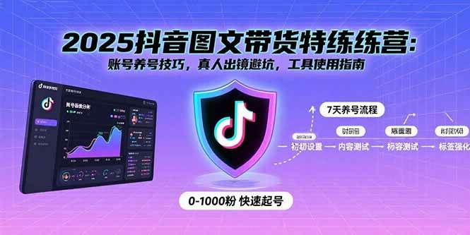 (15861期)2025抖音图文带货特练营:账号养号技巧,真人出镜避坑,工具使用指南-韬哥副业项目资源网