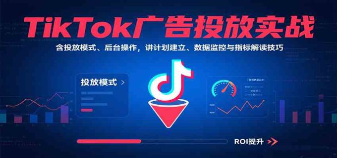 TikTok广告投放实战,含投放模式、后台操作,讲计划建立、数据监控与指标解读技巧-韬哥副业项目资源网