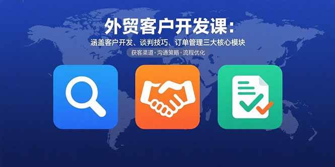 (15793期)外贸客户开发课:涵盖客户开发、谈判技巧、订单管理三大核心模块-韬哥副业项目资源网
