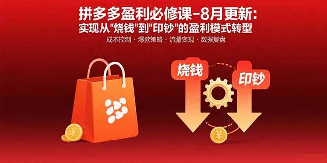 （15771期）拼多多盈利必修课-8月更新：突破运营瓶颈 实现从烧钱到印钞的盈利模式转型-韬哥副业项目资源网