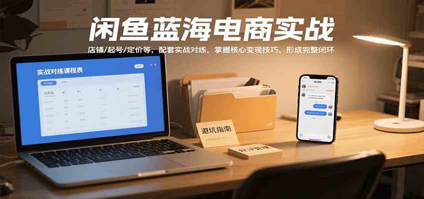 闲鱼蓝海电商实战，涵盖店铺、起号、定价等，配套实战对练，掌握核心变现技巧-韬哥副业项目资源网