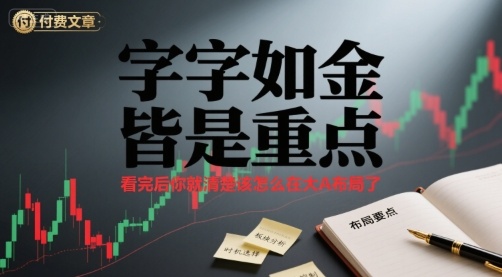 付费文章：字字如金 皆是重点， 看完后 你就清楚该怎么在大A布局了-韬哥副业项目资源网