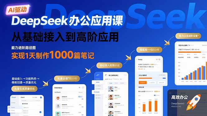 （15754期）DeepSeek办公应用课：从基础接入到高阶应用，实现1天制作1000篇笔记-韬哥副业项目资源网