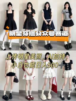 公众号明星穿搭赛道,上传明星美照,AI加持,小白也能日入5张-韬哥副业项目资源网