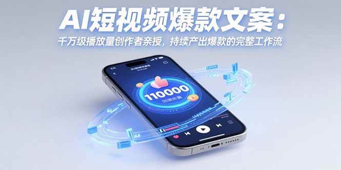 (15569期)AI短视频爆款文案:千万级播放量创作者亲授,持续产出爆款的完整工作流-韬哥副业项目资源网