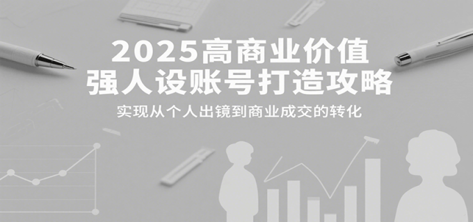 2025高商业价值强人设账号打造攻略,实现从个人出镜到商业成交的转化-韬哥副业项目资源网