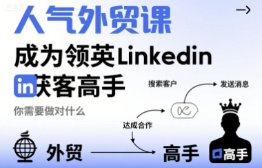 人气外贸课-成为领英Linkedin获客高手，你需要做对什么-韬哥副业项目资源网