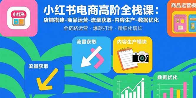 （15840期）小红书电商高阶全栈课：店铺搭建-商品运营-流量获取-内容生产-数据优化-韬哥副业项目资源网
