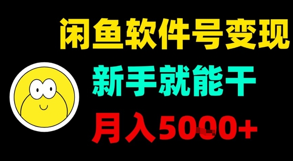 闲鱼软件号变现，新手就能干，月入5k+-韬哥副业项目资源网