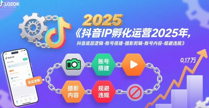 抖音IP孵化运营2025年,抖音底层逻辑-账号搭建-摄影剪辑-账号内容-规避违规-韬哥副业项目资源网