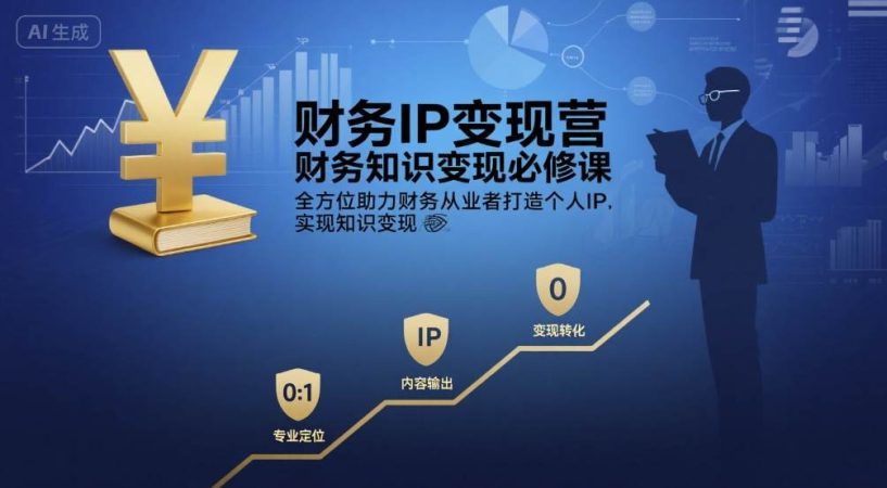 财务IP变现营，财务知识变现必修课，全方位助力财务从业者打造个人IP，实现知识变现-韬哥副业项目资源网