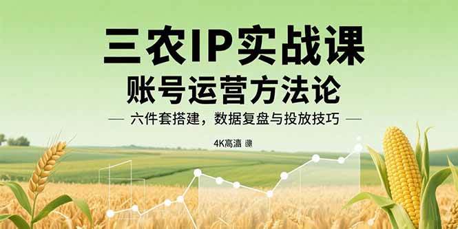 (15864期)三农IP实战课:账号运营方法论,六件套搭建,数据复盘与投放技巧-韬哥副业项目资源网