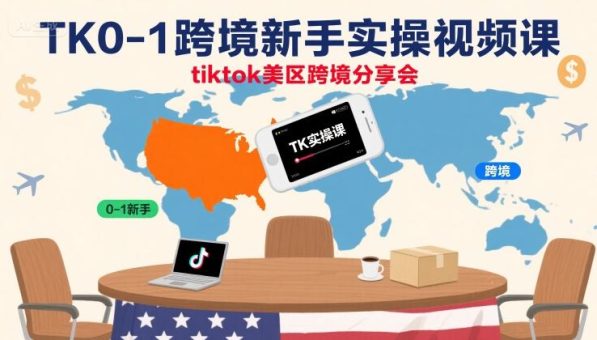 TK0-1跨境新手实操视频课,tiktok美区跨境分享会-韬哥副业项目资源网