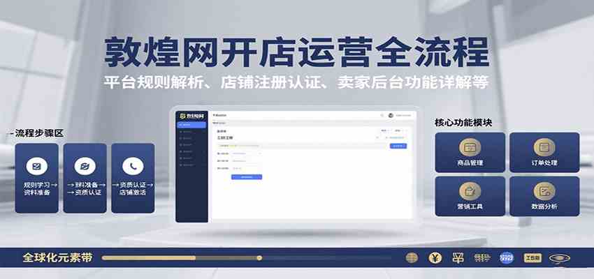 敦煌网开店运营全流程:平台规则解析、店铺注册认证、卖家后台功能详解等-韬哥副业项目资源网
