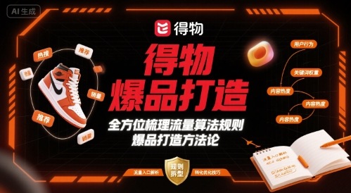 得物爆品打造，全方位梳理得物流量算法规则爆品打造规则-韬哥副业项目资源网