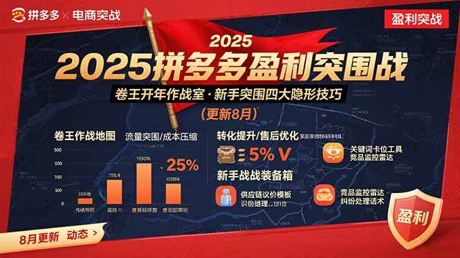 （15687期）2025拼多多盈利突围战：卷王开年作战室，新手突围四大隐形技巧(更新8月)-韬哥副业项目资源网