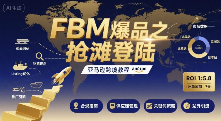 FBM爆品之抢滩登陆-亚马逊跨境教程-韬哥副业项目资源网