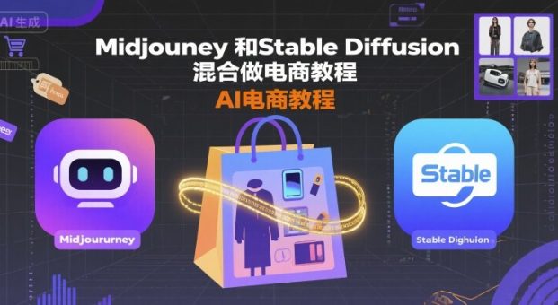 Midjourney和Stable Diffusion混合做电商教程-ai电商教程-韬哥副业项目资源网