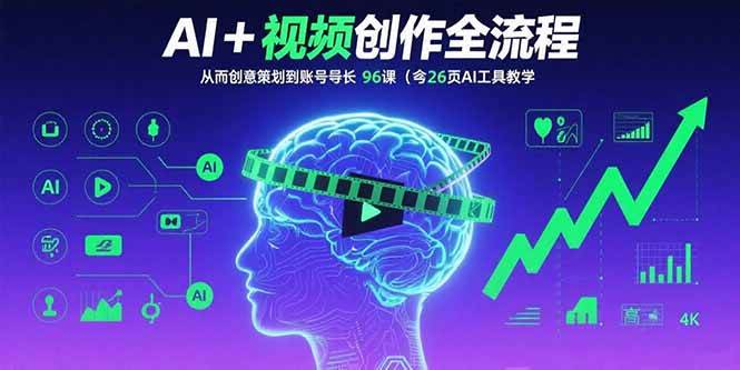 (15869期)AI+短视频创作全流程:从创意策划到账号增长,96节课(含26项AI工具教学)-韬哥副业项目资源网