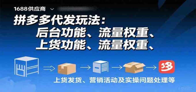 拼多多代发玩法:后台功能、流量权重、上货发货、营销活动及实操问题处理等-韬哥副业项目资源网