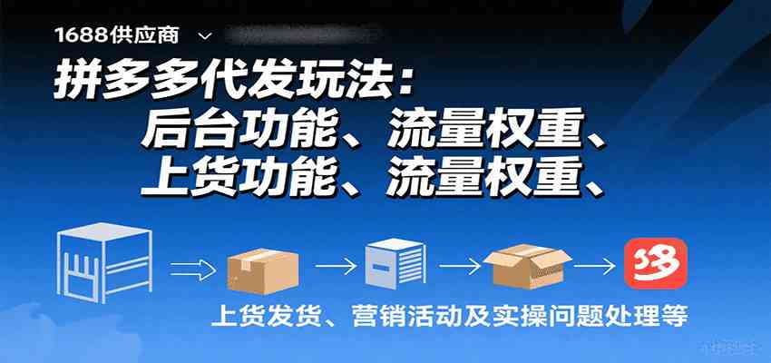 拼多多代发玩法:后台功能、流量权重、上货发货、营销活动及实操问题处理等-韬哥副业项目资源网