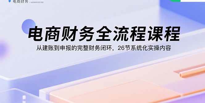 （15893期）电商财务全流程课程：从建账到申报的完整财务闭环，26节系统化实操内容-韬哥副业项目资源网