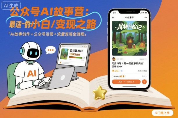 公众号ai故事营，最适合小白的自媒体变现之路-韬哥副业项目资源网
