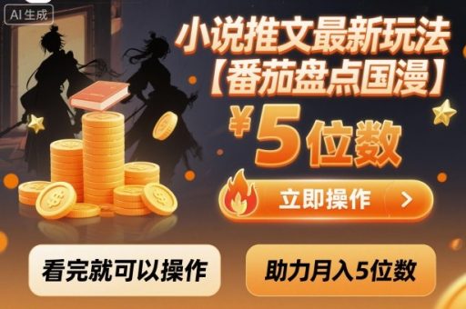 小说推文最新玩法,助力月入5位数【番茄盘点国漫】玩法,看完就可以操作-韬哥副业项目资源网