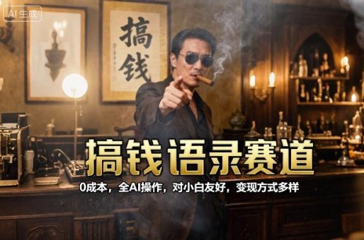 搞钱语录赛道,0成本,全AI操作,对小白友好,变现方式多样-韬哥副业项目资源网