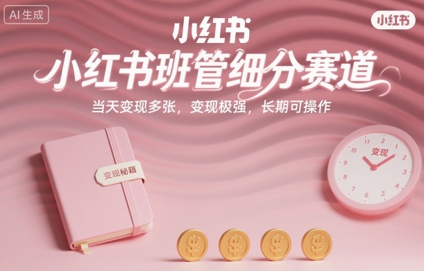 小红书班管细分赛道，当天变现多张，变现极强，长期可操作-韬哥副业项目资源网