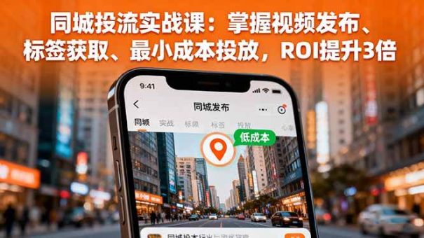 (16172期)同城投流实战课:掌握视频发布、标签获取、最小成本投放,ROI提升3倍-韬哥副业项目资源网