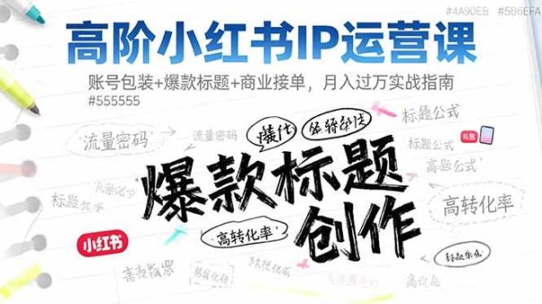 (16442期)高阶小红书IP运营课:账号包装+爆款标题+商业接单,月入过万实战指南-韬哥副业项目资源网
