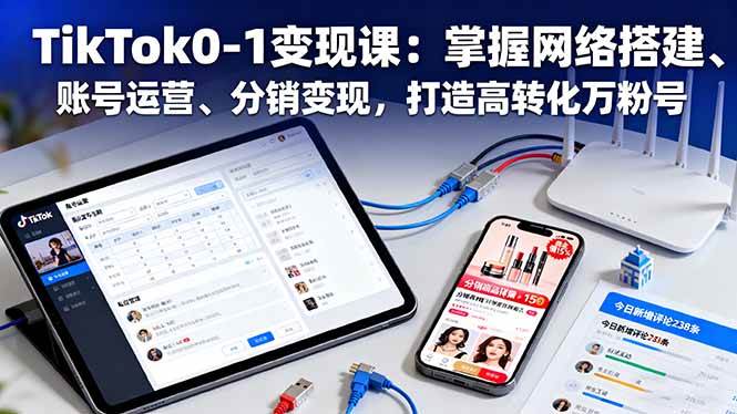 （16334期）TikTok0-1变现课：掌握网络搭建、账号运营、分销变现，打造高转化万粉号-韬哥副业项目资源网
