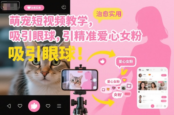 萌宠短视频教学，吸引眼球，引精准爱心女粉-韬哥副业项目资源网