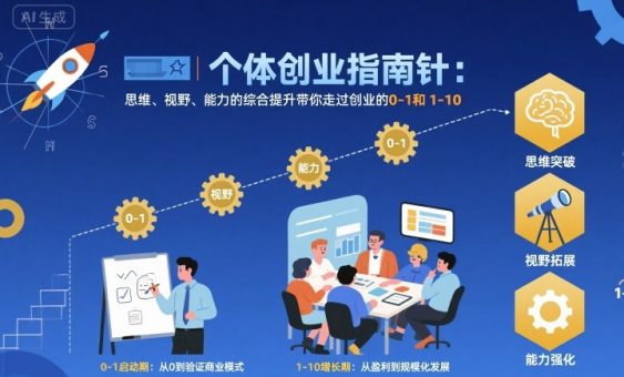 个体创业指南针,思维、视野、能力的综合提升带你走过创业的0-1和1-10【音频】-韬哥副业项目资源网
