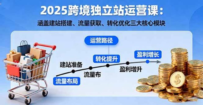 (16211期)2025跨境独立站运营课:涵盖建站搭建、流量获取、转化优化三大核心模块-韬哥副业项目资源网