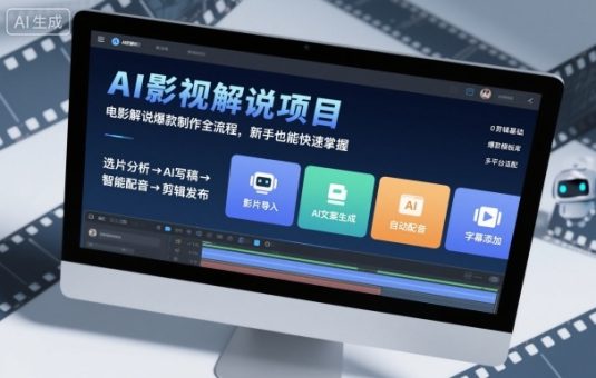 AI影视解说项目,电影解说爆款制作全流程,新手也能快速掌握-韬哥副业项目资源网